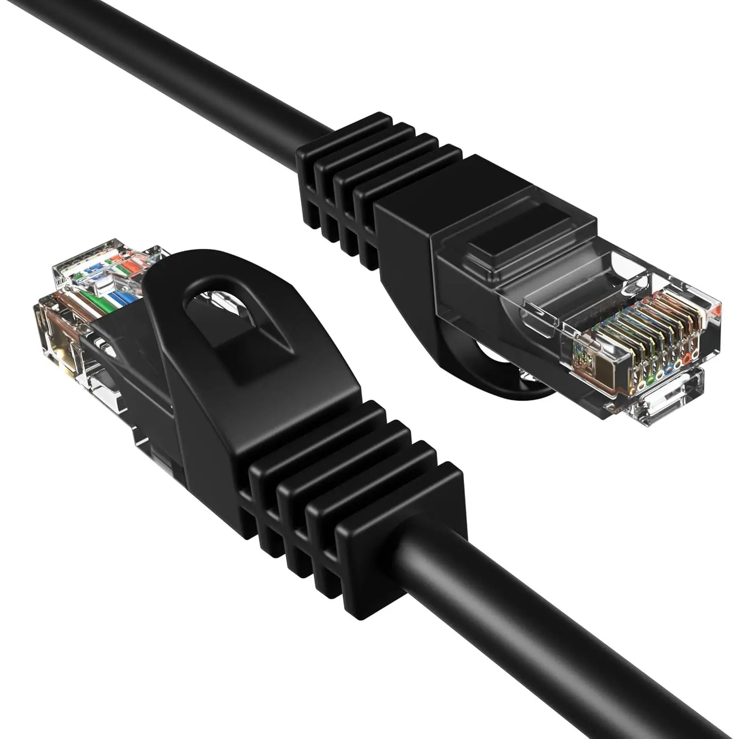 20FT Network Ethernet Patch Cable, 350Mhz Internet Wire, Backwards  with Cat5, PC, Modem, Router, Consoles Home and Office, Black