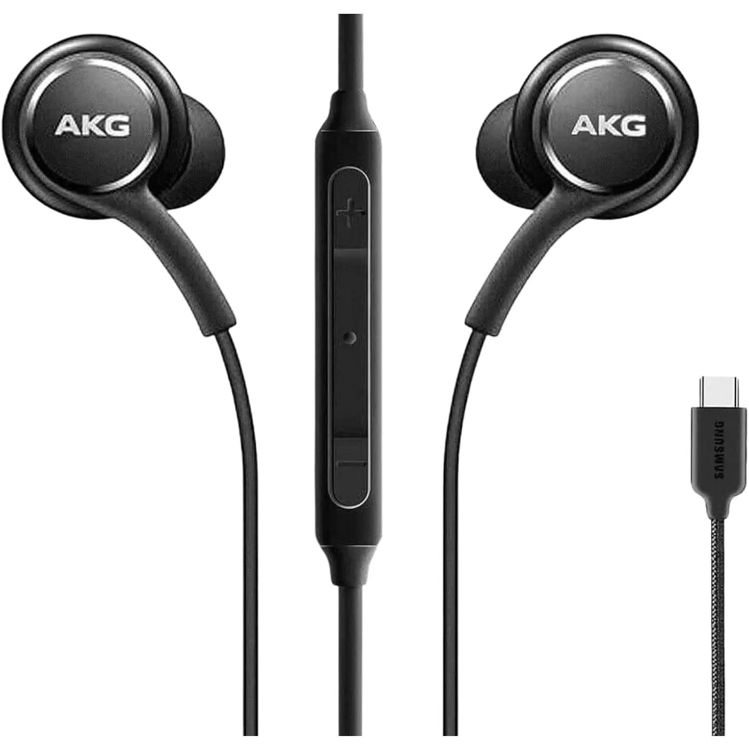 USB-C in-Ear Earbuds with Mic & Remote – Wired Type-C Headphones for Galaxy S24 S23 S22 S21 S20 Ultra, Note 10+ and  15 Series – Braided Black