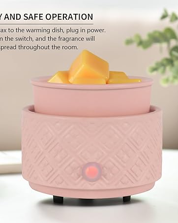 Wax Melt Warmer for Scented Wax,3-in-1Ceramic Wax Warmer Fragrances Candle Oils, Home Fragrance Burner,Electric Candle Warmer for Mom Women(White)