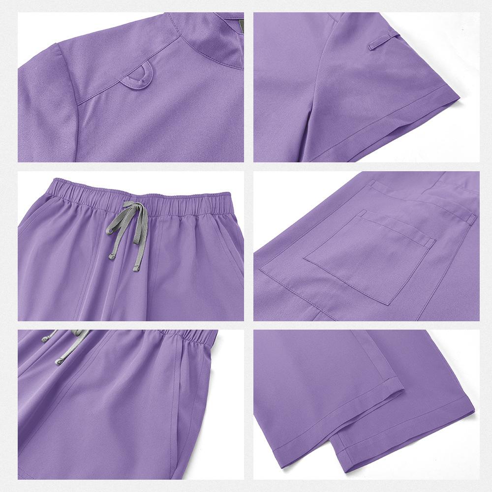 Solid Color Stand Collar Zipper Doctor and Nurse Uniform Operating Gown, Scrub Operating Room Straight Leg Pants Set, Non-Fading, Suitable for Multi-Scene Wear in Hospitals and Operating Rooms Easy to Put On and Take Off