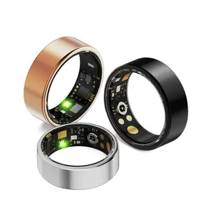 Smart Ring Health Tracker, SpO2 Sleep Stress & Heart Rate Sensor Inside, Slim  Gold Design, For Adults Gym Workouts & Nightly Sleep Analysis, iOS Android Compatible Lightweight Waterproof Stylish Daily Wear