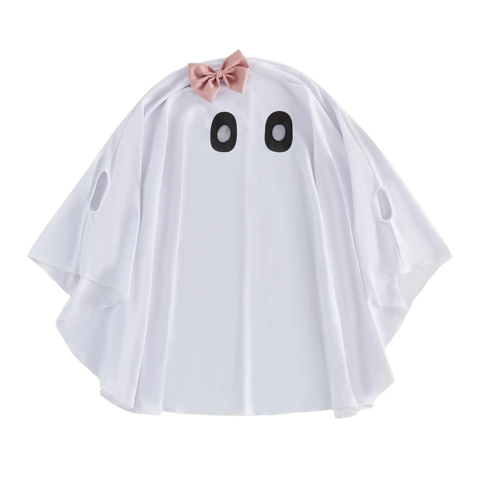 Toddler Baby Little Girls Ghost Costume Cute Bow Ghost Cloak Cape for Holiday Halloween Cosplay Outfit 1-9 Years