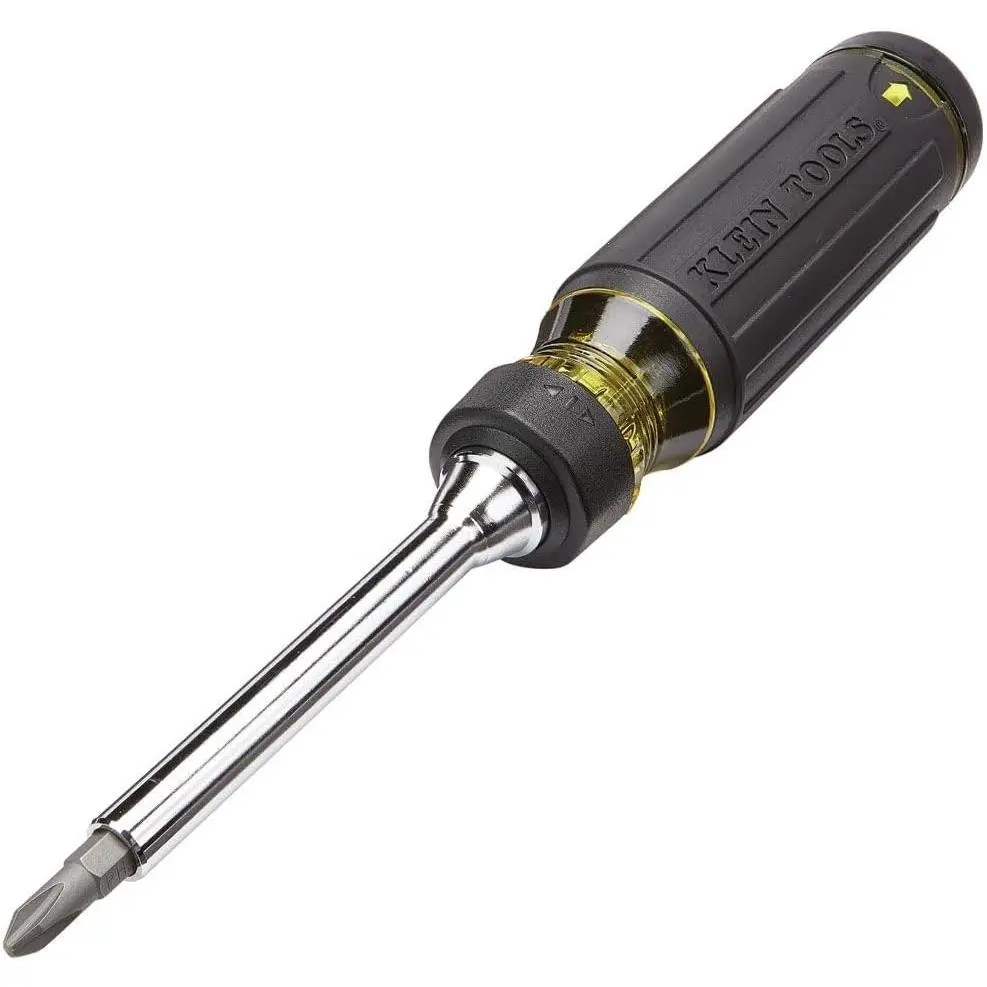 32305 Cushion-Grip Multi-bit Ratcheting Screwdriver, 15-in-1 Hand Tool with Slotted, Square, Torx, Combo Bits and 1/4-Inch Nut Driver