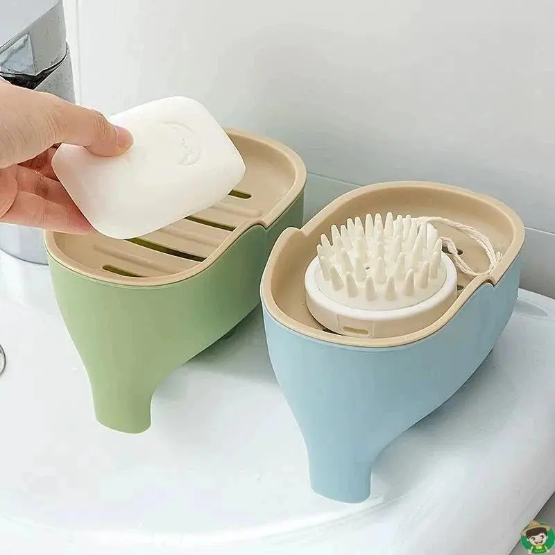 Bar Soap Dish for Showe Soap Box NEW Double Layer Creative Cute Elephant Bathroom Accessories Home Decorative