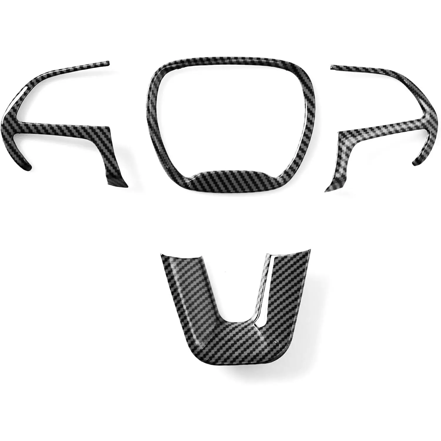 Carbon Fiber Pattern Stick-On Steering Trim Interior Stickers, Car Interior Aesthetic Upgrade Decor, Compatible with Dodge Challenger Charger 2015-2024, Dodge Durango, Jeep Grand Cherokee SRT8 2014-2024