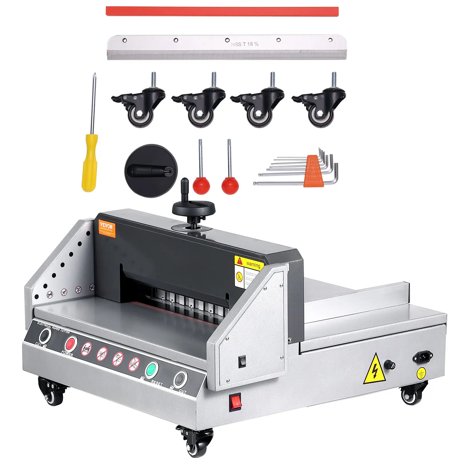 VEVOR Electric Paper Cutter, 13"/330.2mm Cutting Width, 1.57"/40mm Cutting Thickness, Desktop Paper Cutting Machine with Button Control, Electric Paper Trimmer for Office, School, Printing Plant