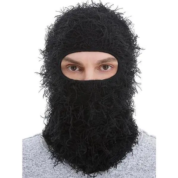 Balaclava Ski Mask for Men Women Shiesty Mask Shaggy Knitted Full Face Ski Mask Windproof Neck Warmer