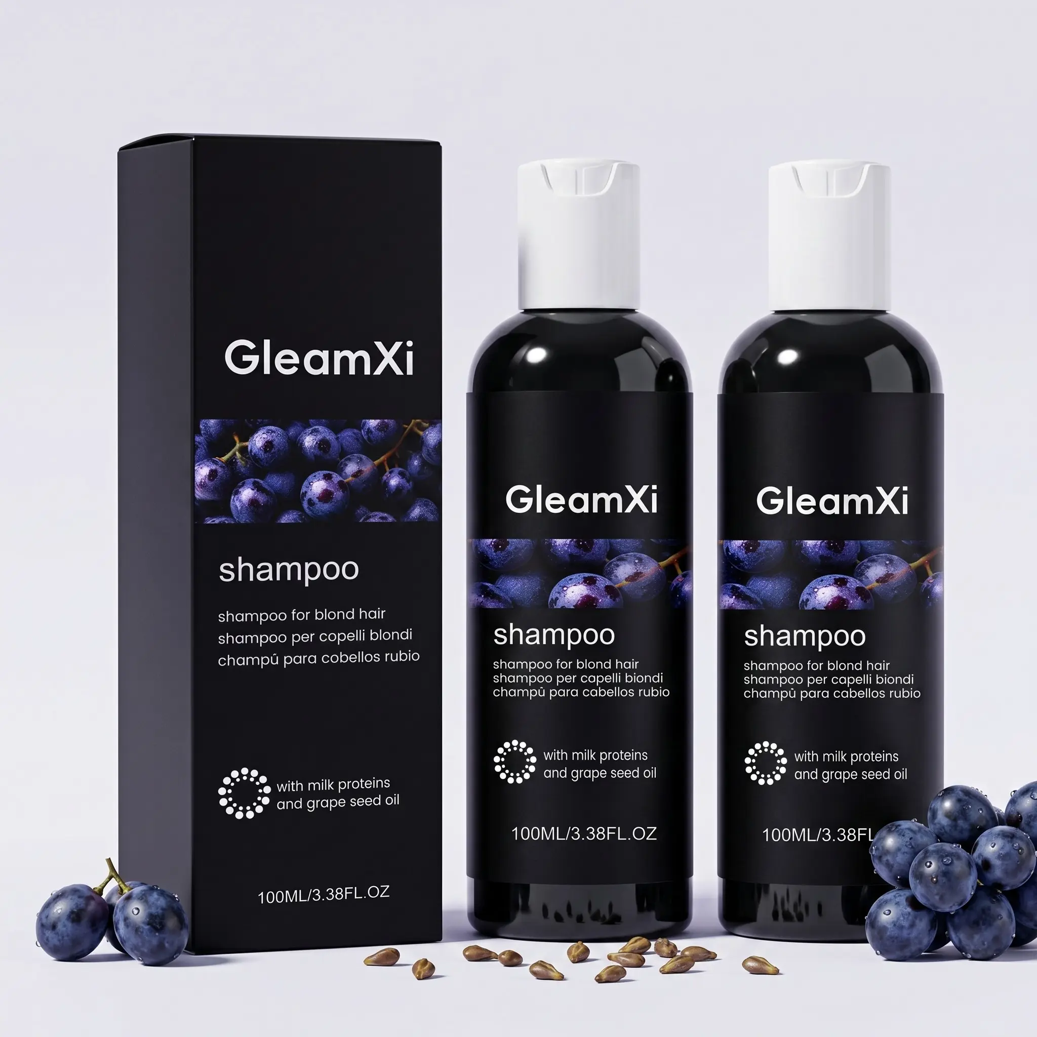 Milk Protein Color-Locking Moisturizing Shampoo Set (100ML*2), Designed For Keeping Blonde Hair Color, Moisturizing Hair, Reduces Frizz, Daily Convenience, Refreshing Comfort