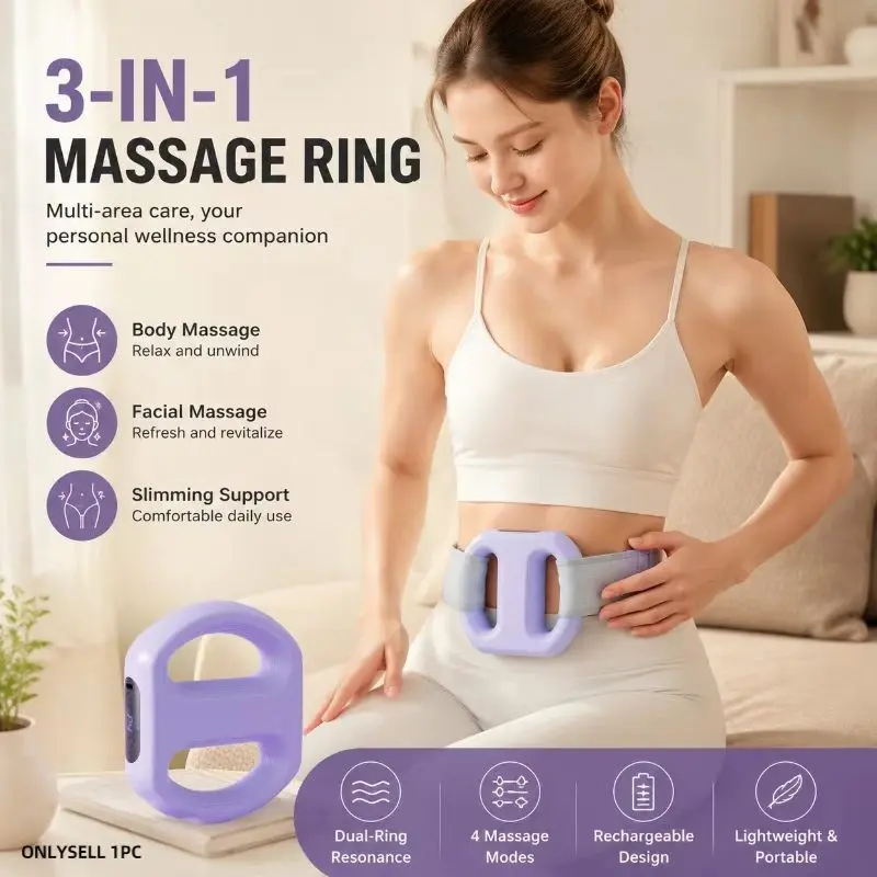 [Ideal Gift] Multifunctional Relaxing Massage Ring, Mini Cervical Fascia Massager for Full Body, Waist And Back, Ideal for Fitness And All-Round Massage, Perfect Gift for Lovers And Friends