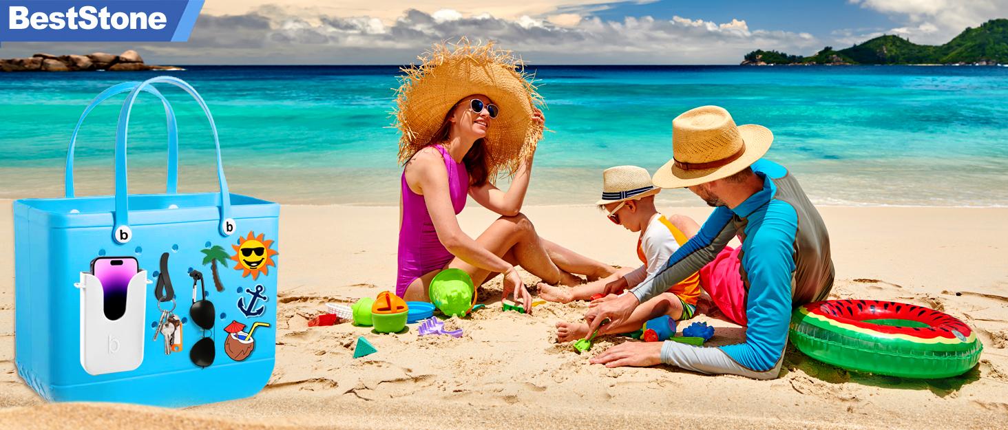 4Pcs Beach Bag Accessories PVC Rubber Totes Inserts Charms for Bogg Bag