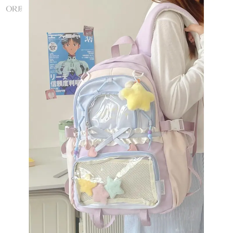 2026 New Korean Ins Style Backpack for Girls, High Aesthetic Large Capacity School Bag for Elementary Junior & High School Students,Touch,summer,,Touchscreen,Winter,Accessories,Set,cosplay,accessory,,belt,loop,,cool,gift,,soft,plush,,zip,cl,elastic,waist,