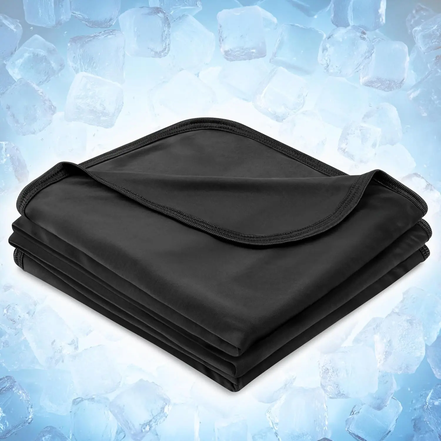 Cooling Blanket for Hot Sleepers, Arc-Chill Cooling Throw, Lightweight Cold Summer Blanket for Night Sweats & Hot Flashes, Breathable Cool to Touch for Couch Bed, Black, 60x80inch, Twin