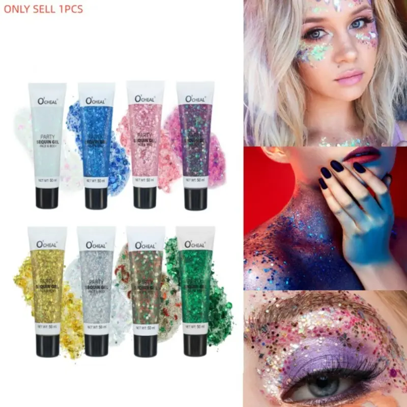 Glitter Eye Shadow Jelly, Stage Makeup, Laser Big Glitter, High Pigmentation, Multi-Functional, Easy Application, Long-Lasting