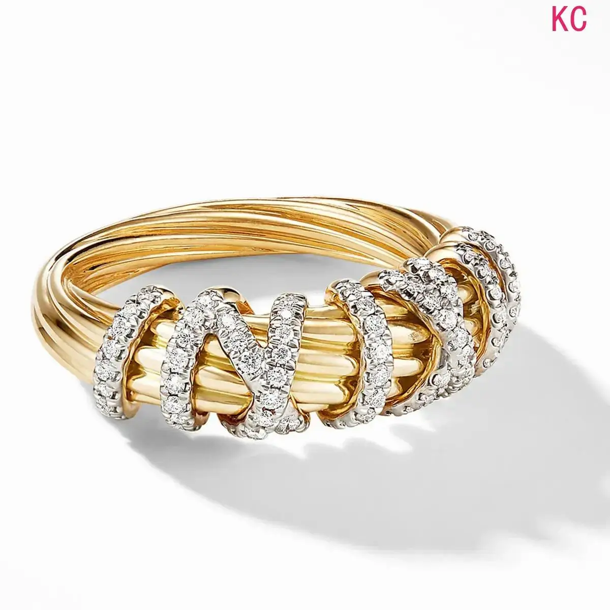 Bohemian Twisted Rope Interlocking Women’s Ring, Gold Tone With Sparkling Rhinestone Accents, Durable Elegant Finger Jewelry For Daily Casual Outfits And Matching Presents