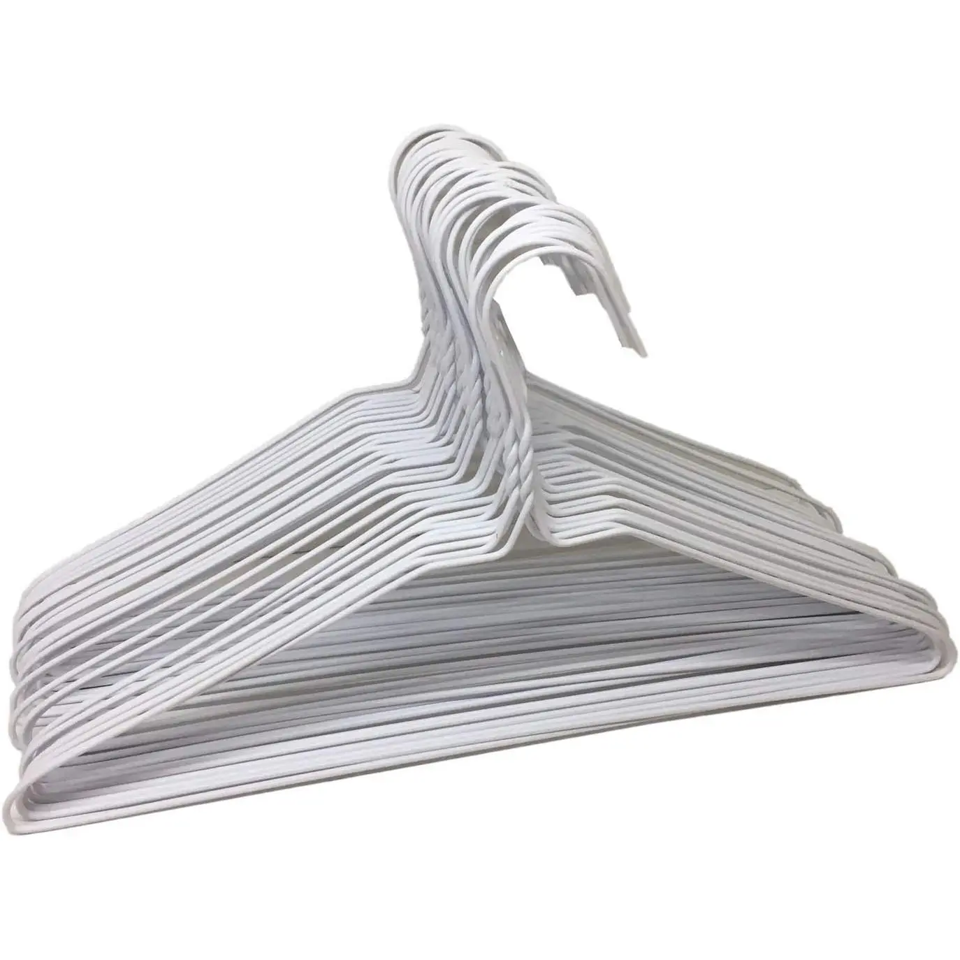 Pack of 30 Wire Hangers Steel Metal Drip Dry Coat Clothes Hangers -Metal Coat Hangers are Made of Stress-Hardened 13 -Gauge Steel Wire with a Thin Plastic (NOT Lacquer) Coating.