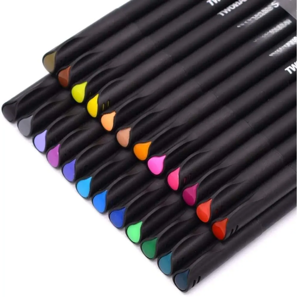 24-Color Artistic Fineliner Journal Pens with Metal Tips, Fine Point Office Stationery for Journaling, Coloring, 902171, Unisex