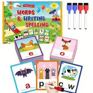 CVC Word Spelling Games, 100pcs/set CVC Word Writing & Spelling Flash Cards Learning Activities, Homeschool Supplies, Sight Words Reading Game Montessori Toys