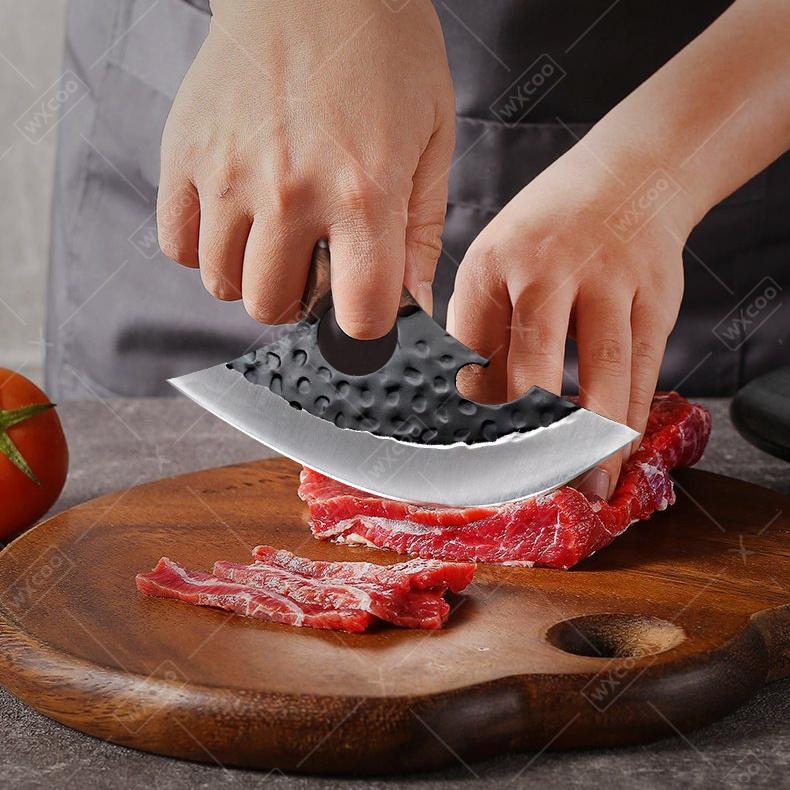 Killing Fish Knife Hand Forged Boning Knife Multi-purpose Cheese Knife Mongolian Handhandle Meat Knife Camping Barbecue Portable Partition Knife Cutting Meat, Vegetables and Paring Knife