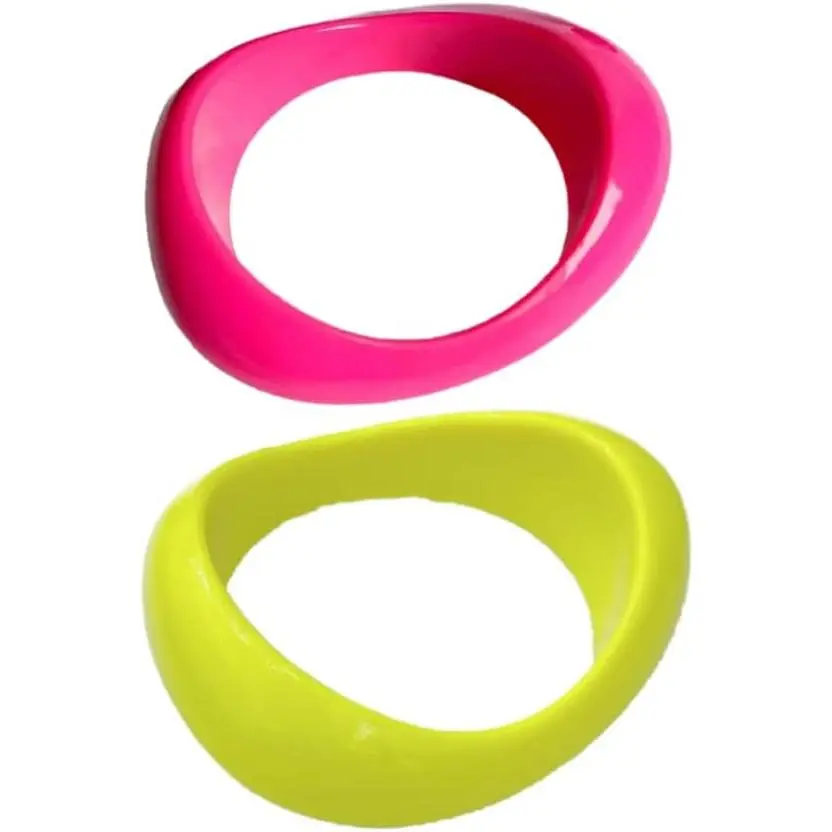 80s Neon Bracelets Fluorescent Candy Color Wide Irregular   Chunky Bangles Bracelets for Women  Party