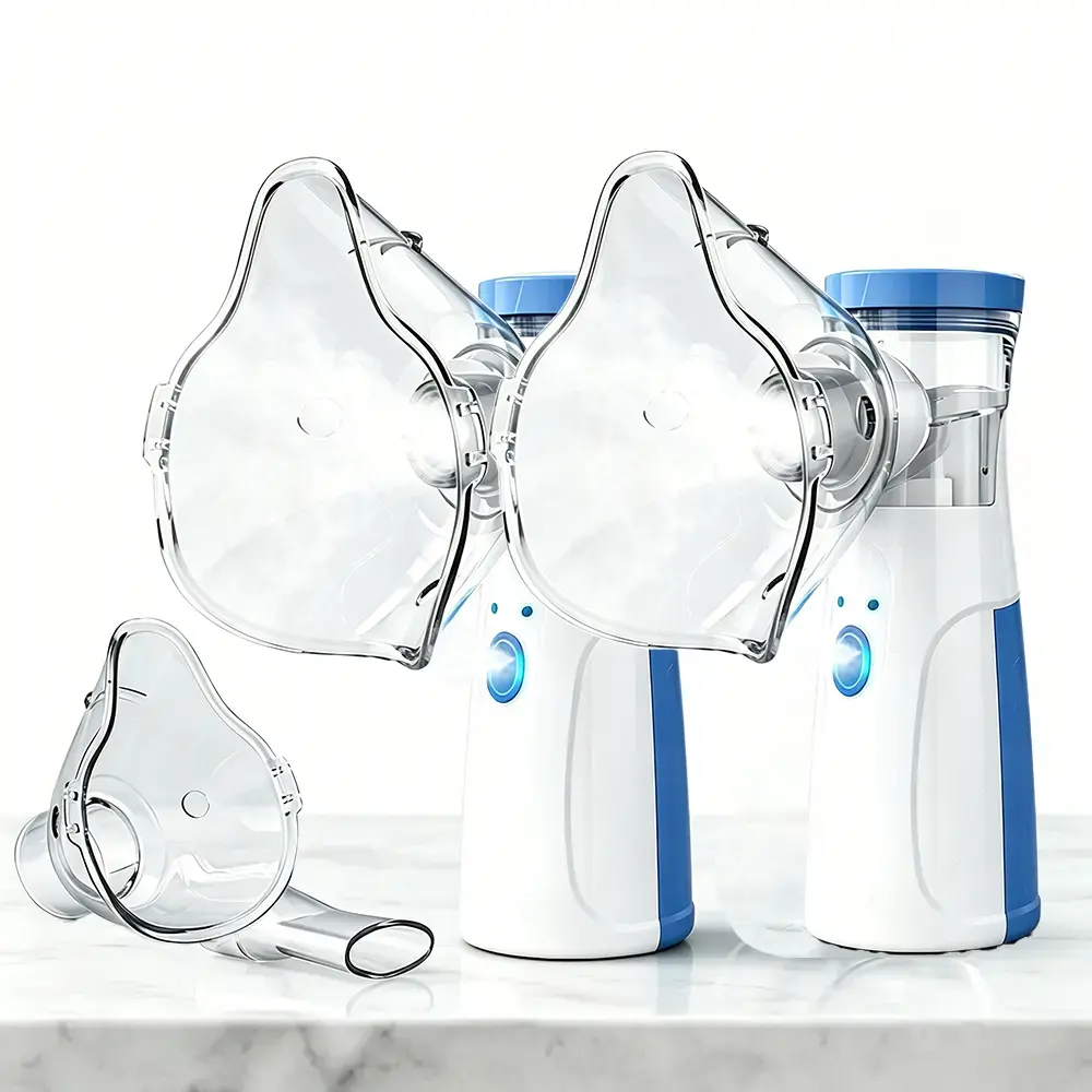 Handheld Ultrasonic Mesh Nebulizer,Rechargeable portable  smart Humidifier, Adjustable & Self-Cleaning, Face Mask & Mouthpiece Included, Plug-in Rechargeable for Adults Kids, Home Travel Use