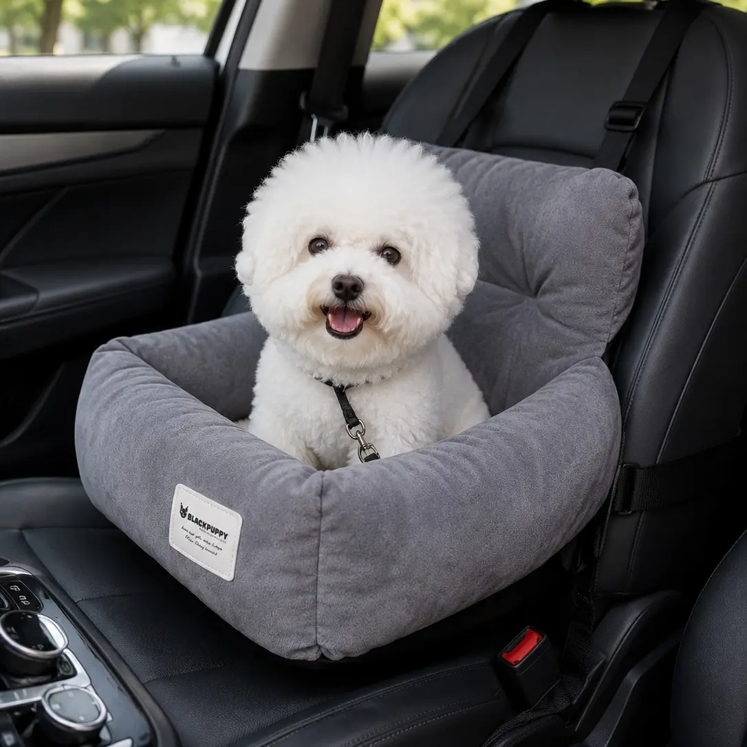 Car Pet Bed for Small Dogs & Cats, Portable Travel Dog Cat House, Safe Seatbelt Compatible Puppy Carrier for Puppies & Kittens