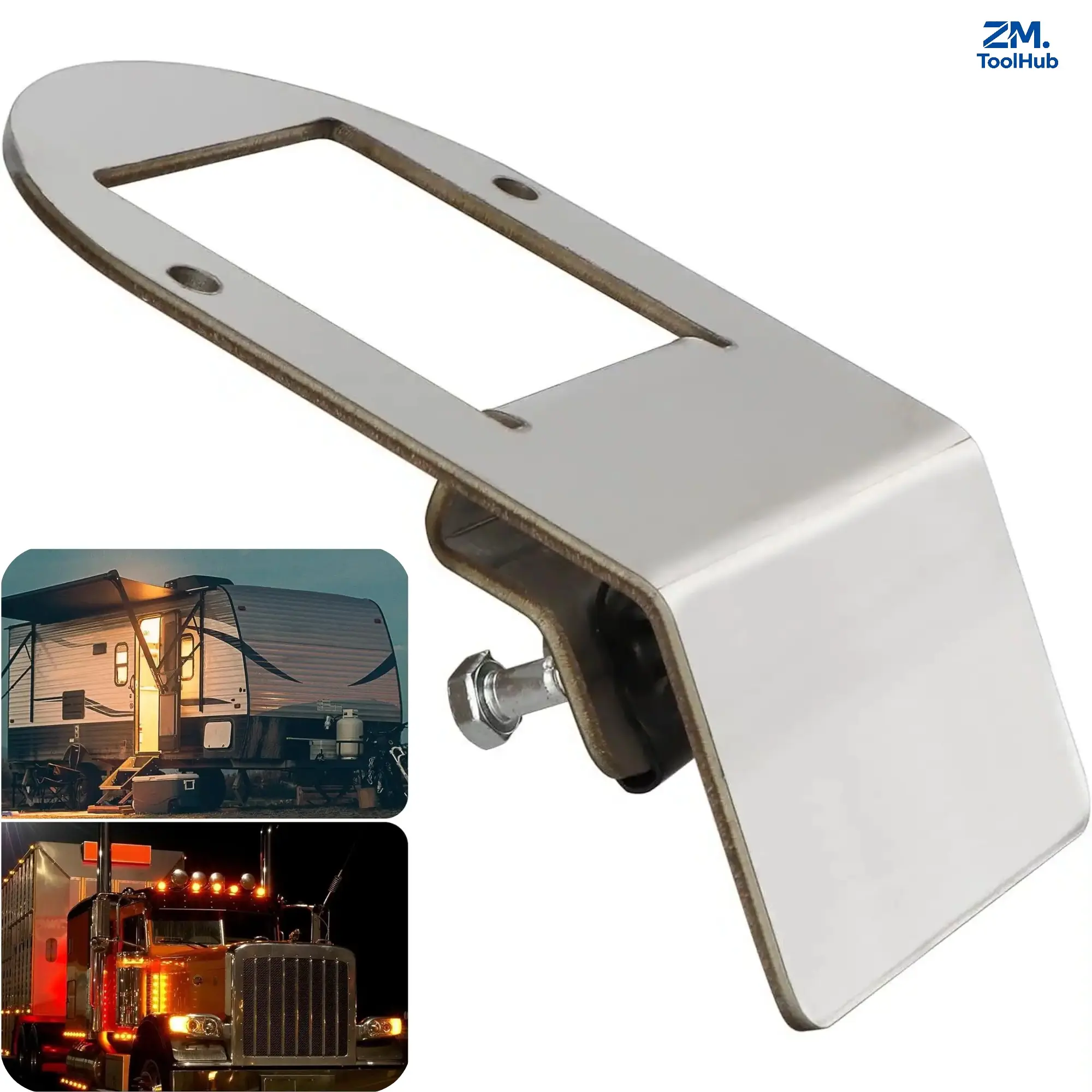 1 Pack Stainless Steel Watermelon Frame Bracket, Stainless Steel, Universal Truck Application, Clamp Mount, Angled Bracket, Truck Exterior Lighting Mount Accessories