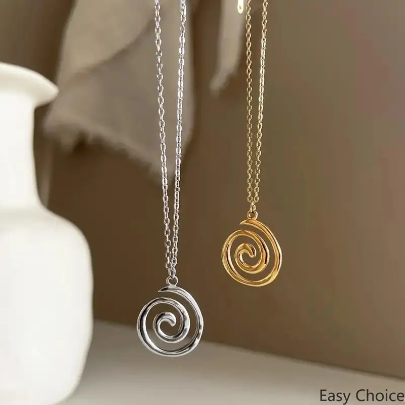 2Pcs/1Pcs Women Stainless Steel Thread Pendant Necklace, 40+1.97in Classic Retro Minimalist Magnet‑Free Flexible Long Statement Jewelry, Versatile Accessory for Casual Attire & Back‑to‑School Styling