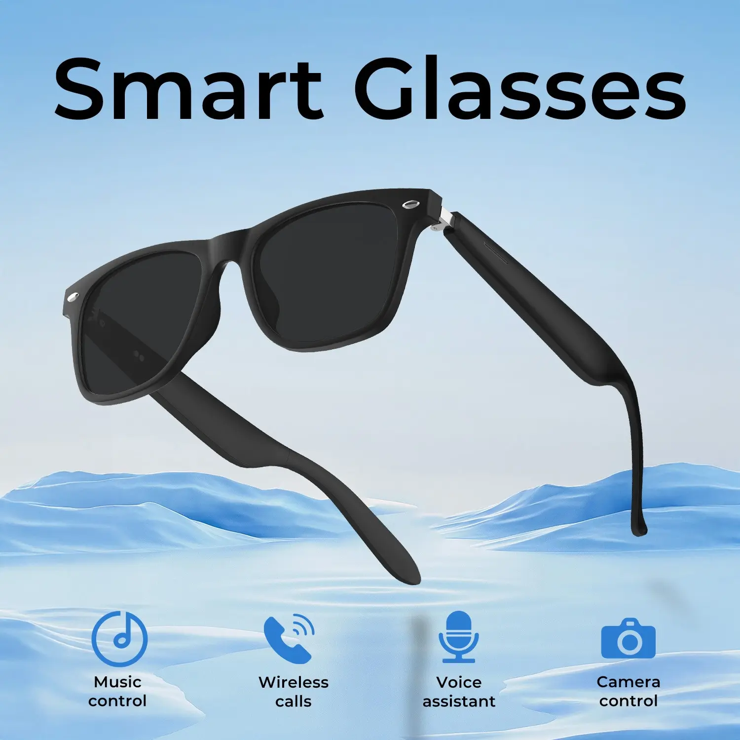 New Multifunctional Smart Glasses, Supports Music Playback & Calls, Remote Control Photography, Lightweight Fashion Gift for Men Women, Wireless Glasses