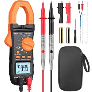 2026 Proster Digital Clamp Meter 6000 Count - 800A DC AC Current Ammeters AC/DC Voltage Multimter, TRMS NCV Continuity Capacitance Resistance Frequency Diode Hz Tester, with Test Leads, Alligator Clips