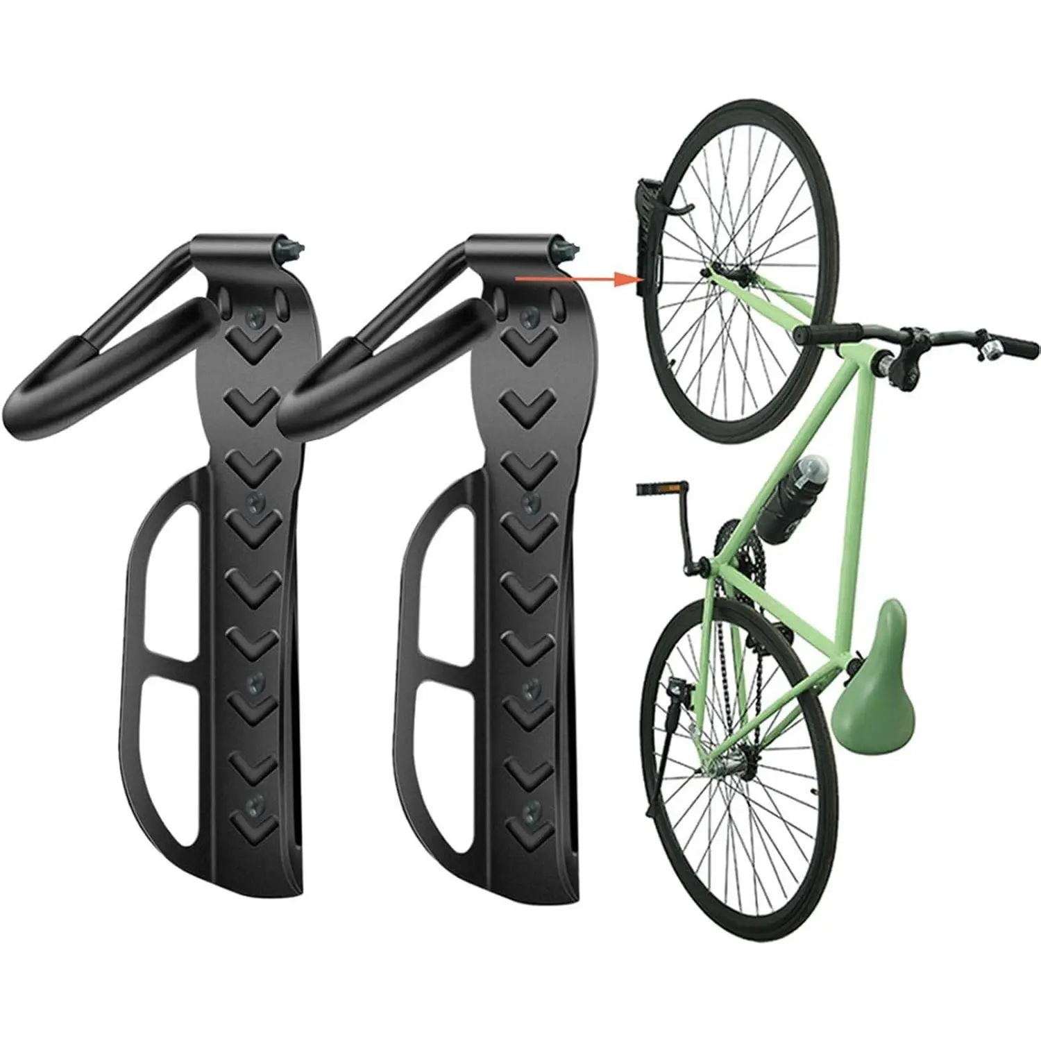 2-Pack Wall Mount Bike Storage Rack for Garage - Vertical Bicycle Hooks Hanger SystemGift