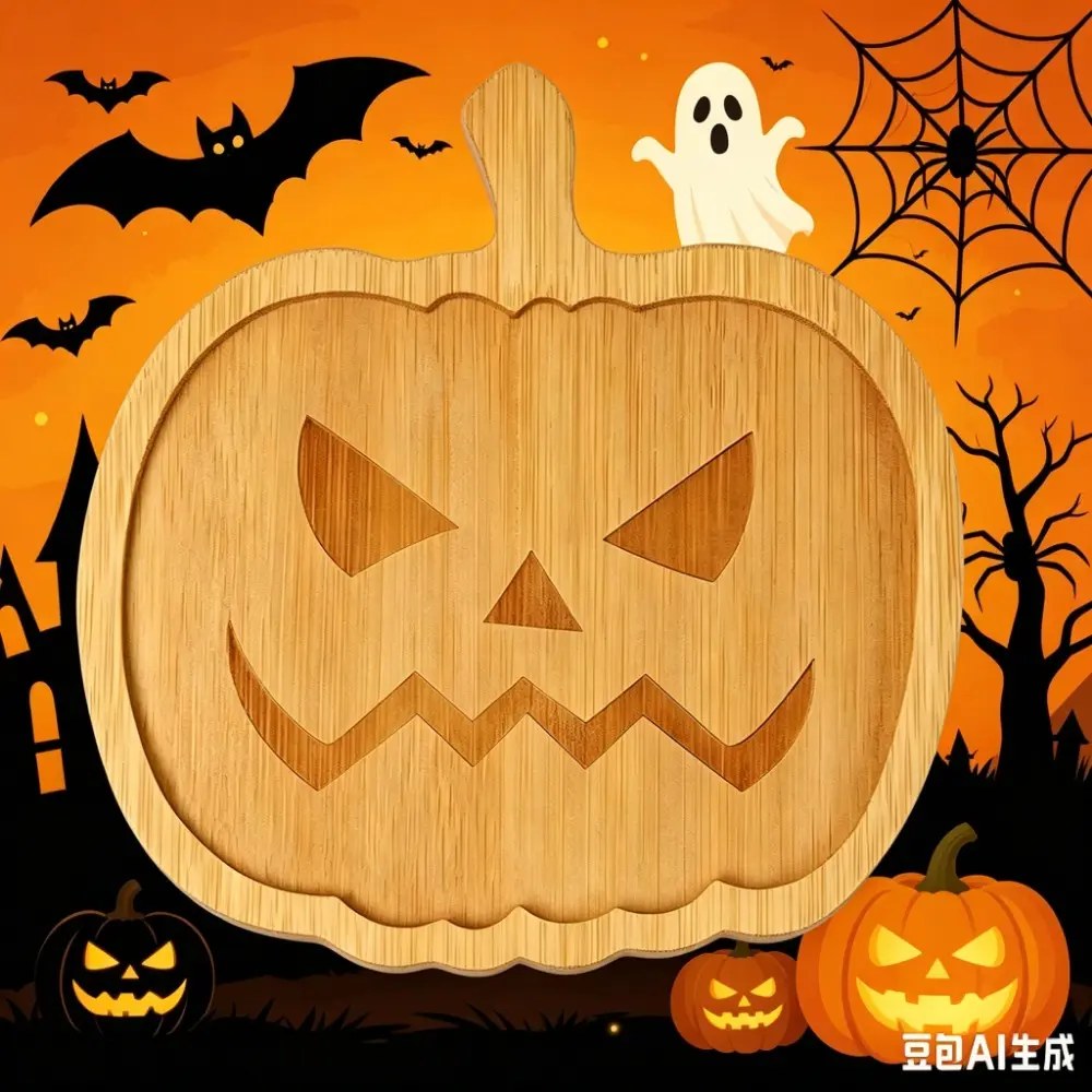 This pumpkin wooden tray steals the spotlight at every Halloween party! Reusable Halloween Pumpkin Shape Serving Tray, Serving Plates, Multi-Purpose Wood Charcuterie Plate for Fruits, Snacks & Party Charcuterie Spreads