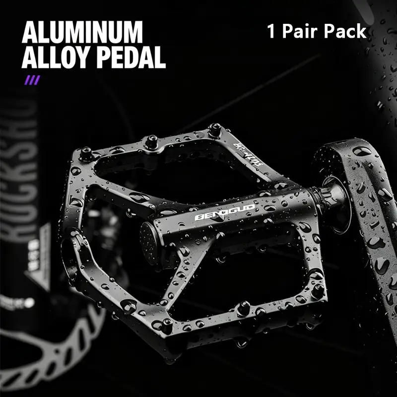 Bicycle Pedals, Road Bike Aluminum Alloy Pedals, Lightweight Wide Bearing Anti-Slip Pedals, Cycling Gear, Outdoor Cycling, Compatible with Various Bikes
