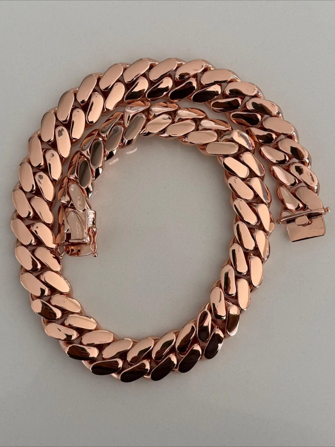 22mm Rose Gold Chunky Cuban Chain Men's 24-inch | Hip Hop Necklace, Thick Gold-Plated Miami Cuban Link Design Chain, Rapper Style Accessory, Streetwear Trend, Perfect for Parties, Everyday Wear, and Great Gift for Holidays