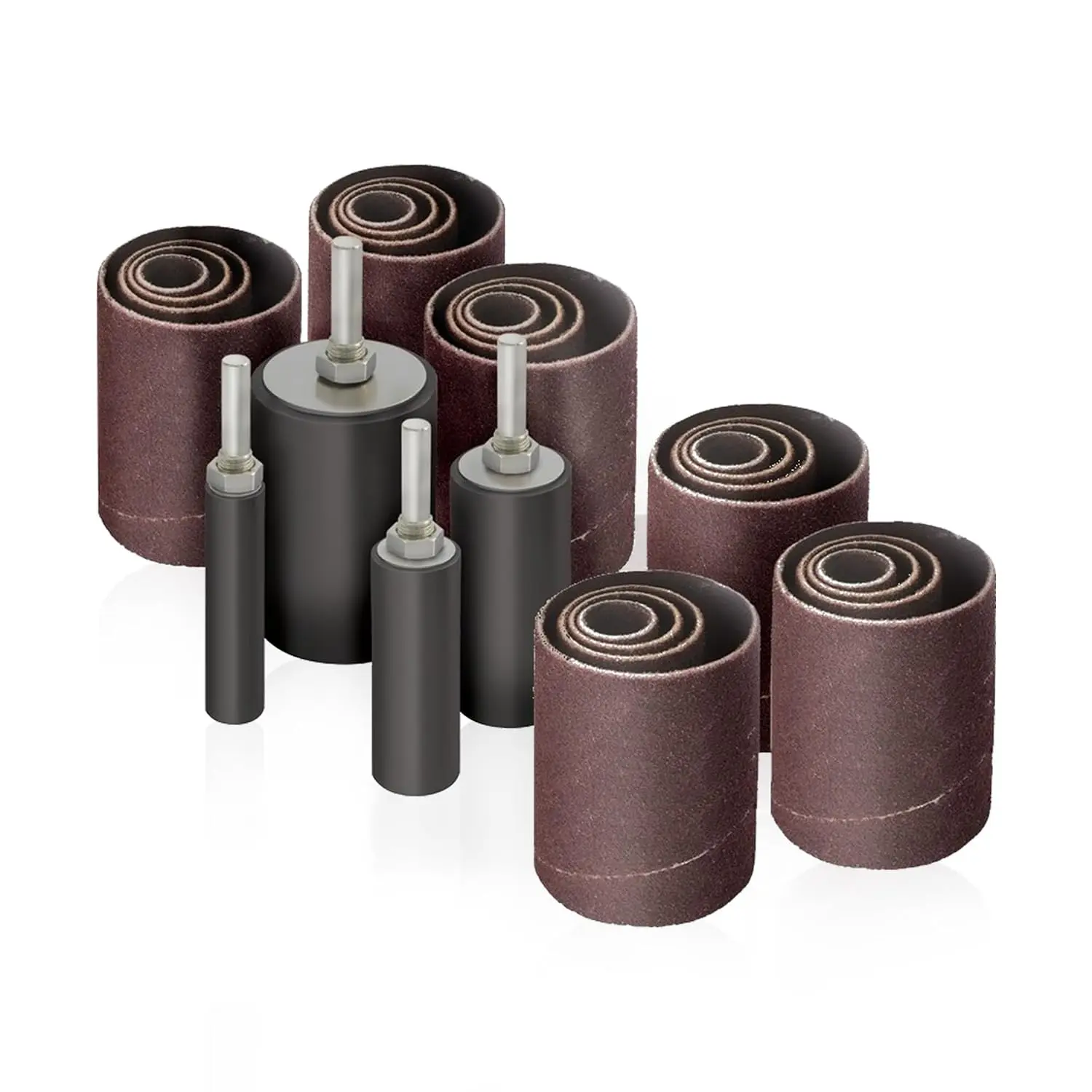 28pk Sanding Drum and Sleeves Set, Spindle Sander Attachment for Drill, Drill-Press and Die-Grinder, 2-inch Extra Long Surface, 1/4-inch Shank with 60, 80, 120 and 240 Grit