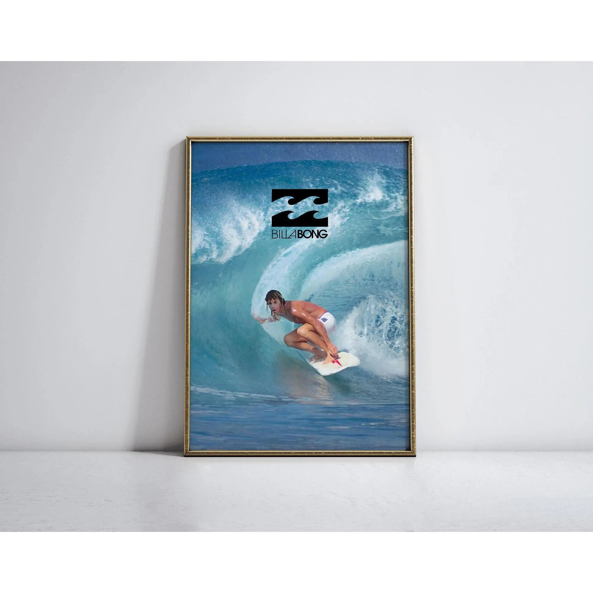Billabong Surfing Poster: Retro Surf Art Print