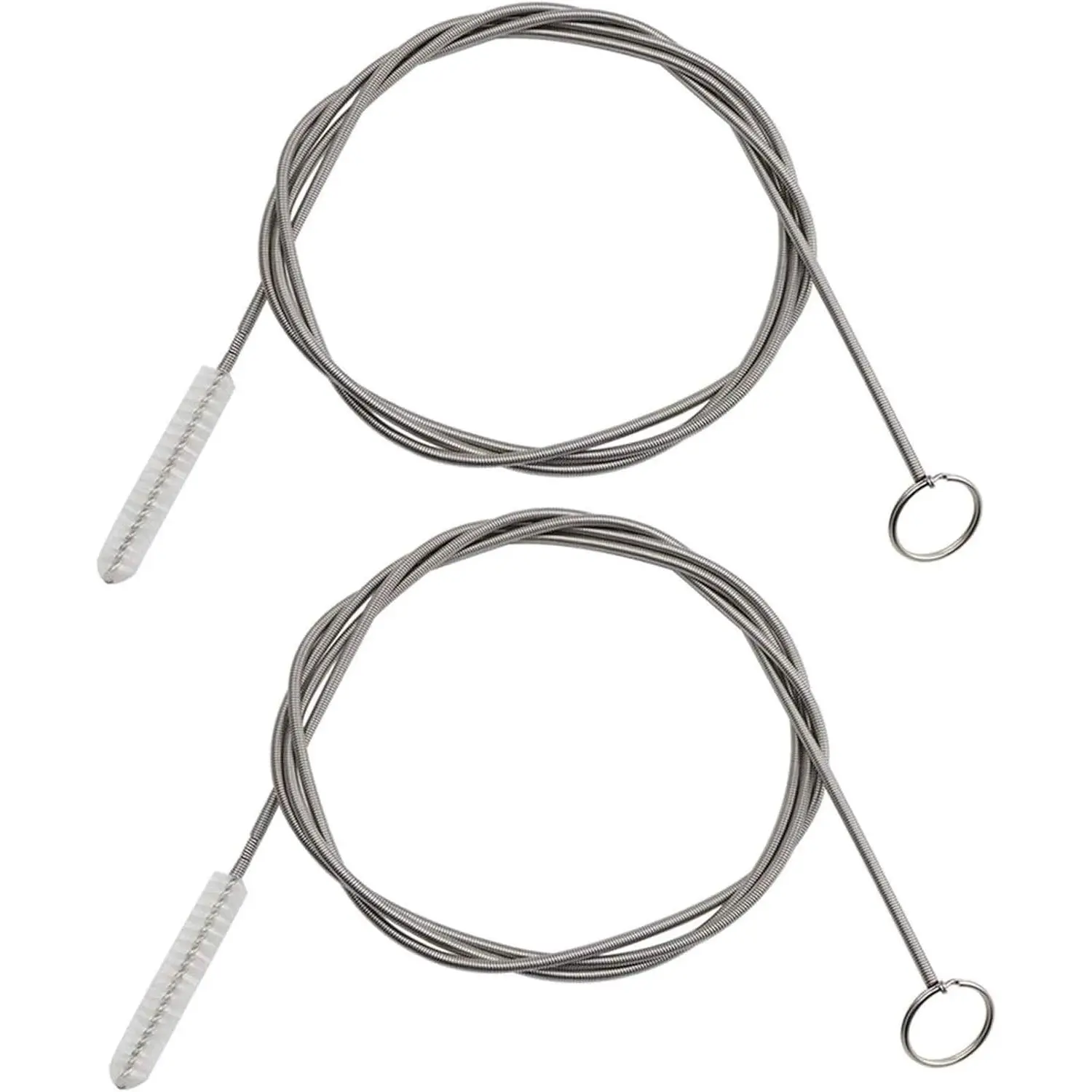 2 Pack 60-in Flexible Feeding Tube Cleaning Brush for Pump Parts & Accessories - Stainless Steel & Synthetic Nylon Bristles, Loop Handle, Filter System Compatibility, Easy Extraction, Kitchen Safe, Non-Damaging to Tubing, Bottle Cleaner Brush