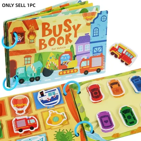 Montessori-Inspired Sensory Activity Books, Interactive Learning Board Book, Learning Tools for Preschoolers, Abcs, Numbers, Vehicles, Kids Activity Book, Tracing Preschool Books, Preschool Learning Materials