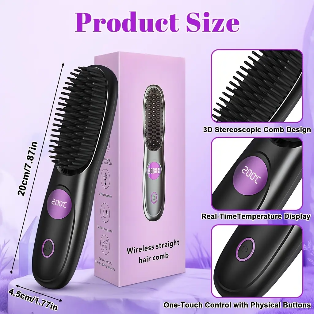 With Its Anti-Scald Design, This Brush Safely Creates a Straight Style on Both Wet And Dry Hair
