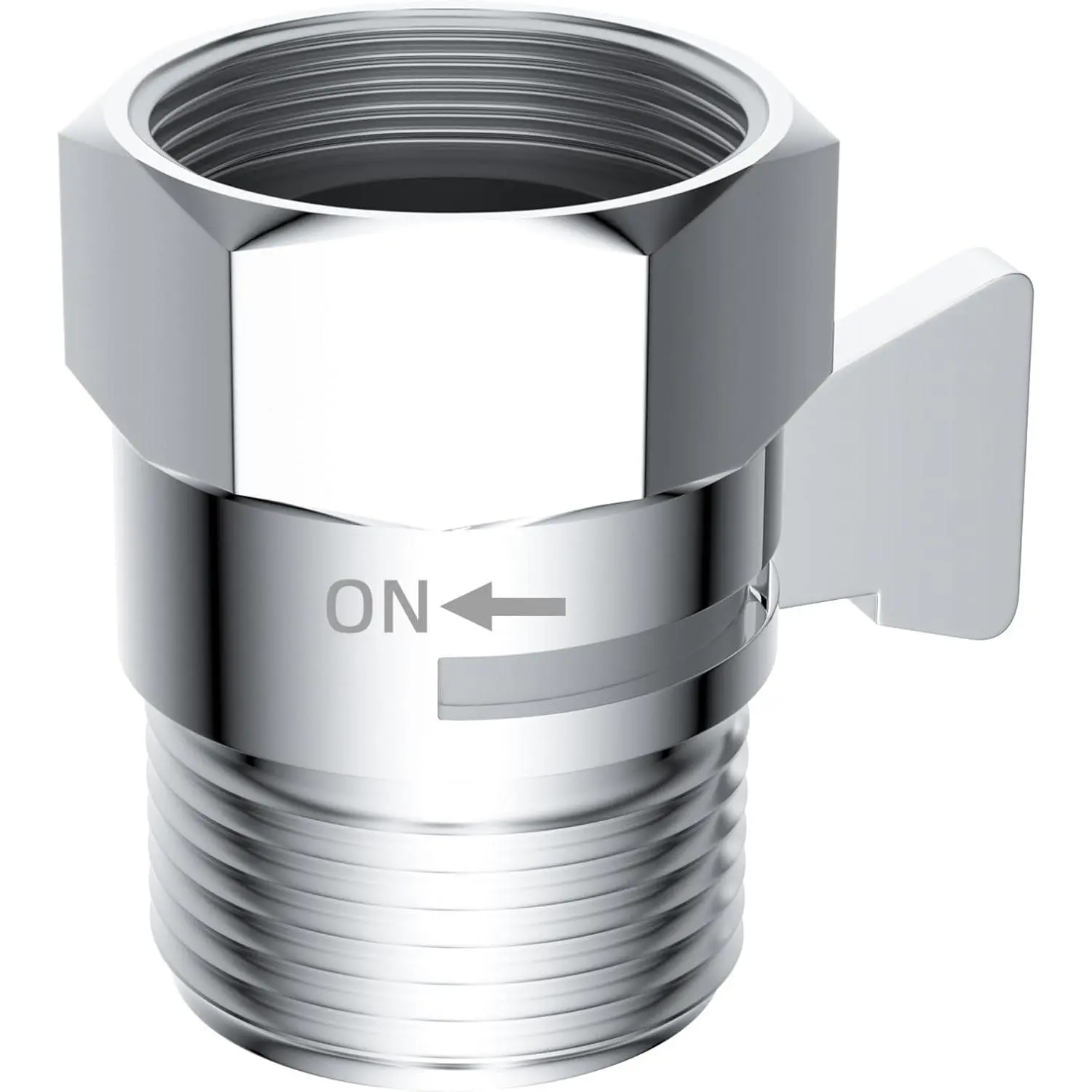 Metal 1 Pack Shower  Flow Control Valve, G1/2 Brass Shut-off Valve with Metal Handle Lever, Shut OFF Water Flow Control Regulator for Handheld Shower, or Bidet Sprayer, Chrome
