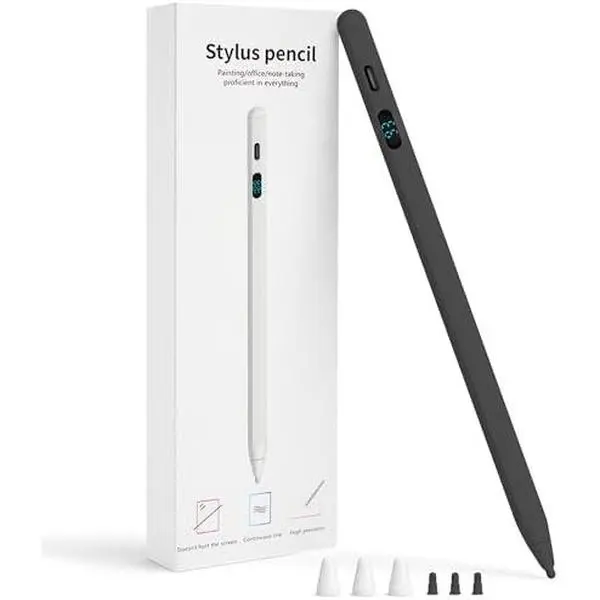 2-in-1 Stylus Pen for Touch Screen with LED Power Display, Universal Stylus Active Pencil for iPad 2018-2026, iPhone, Samsung, Android Tablet, Switch- Tilt Sensitivity Drawing, Fast Charge Digital Pen