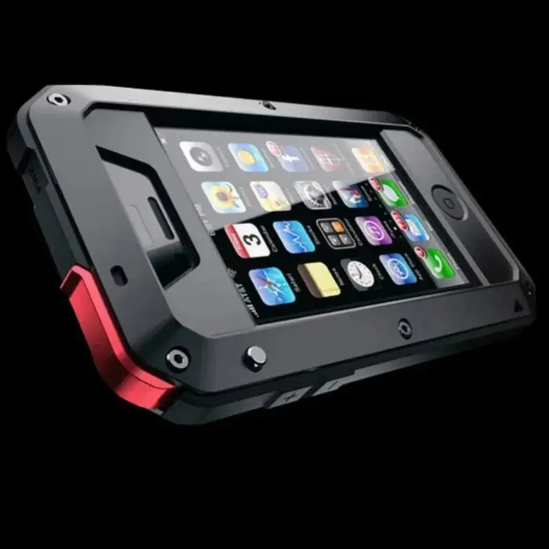 Durable Shockproof Metal iPhone Case - Titanium Alloy, Silicone, Tempered Glass Protection Accessory for iPhone 17 Air, 17, 16, 15, 14, 13, 12, 11 Pro Max Phones