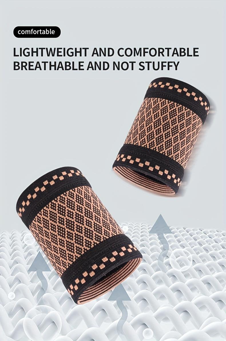 4-piece copper-colored wrist compression bracelets, soft wrist support bands, suitable for support during sports, fitness, and typing