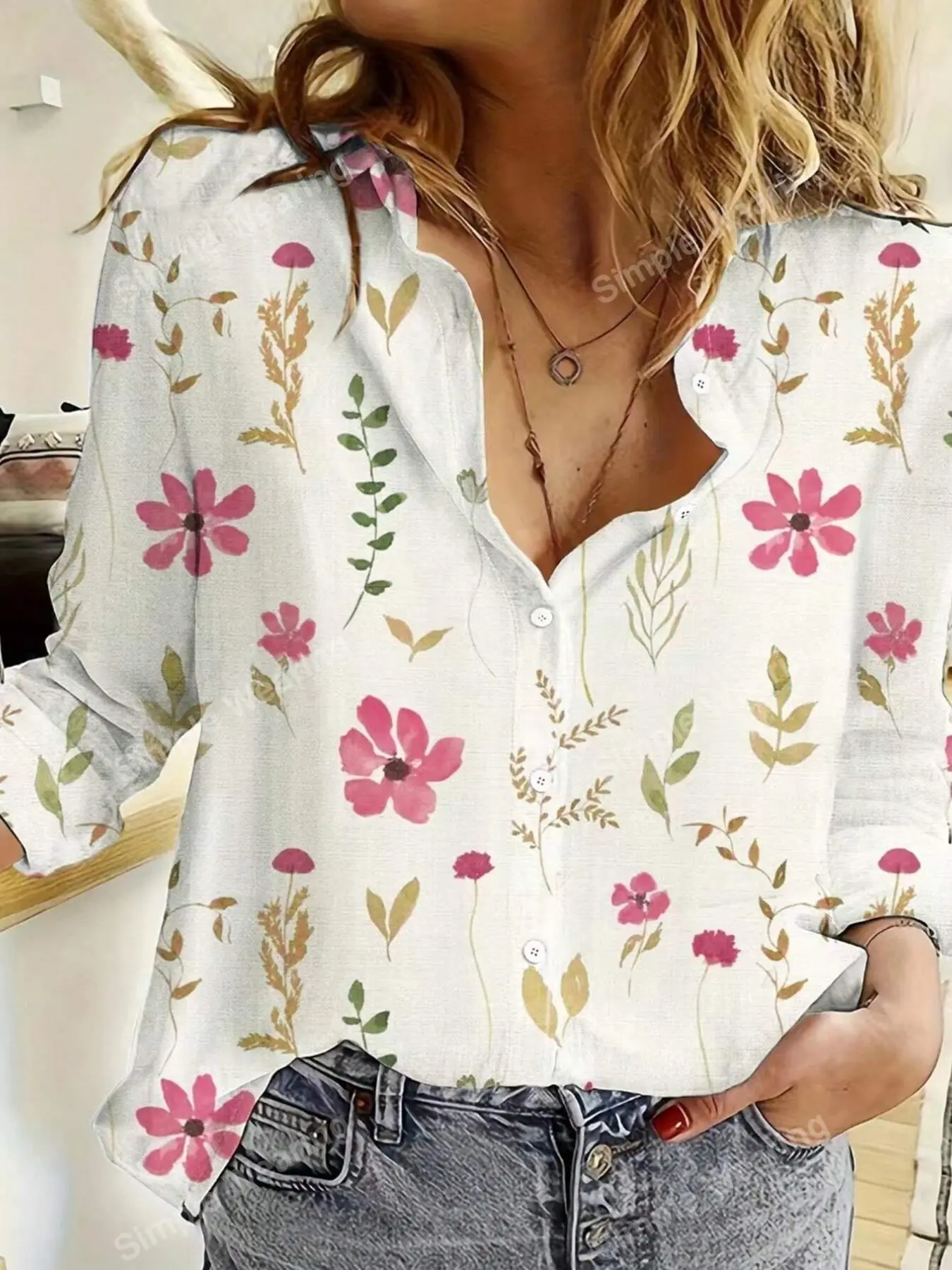 2026 New Women's Sleeveless Blouse, Watercolor Floral Leaf All over Print, Casual Loose-Fitting Cotton Linen Shirt, Spring Summer Fashion
