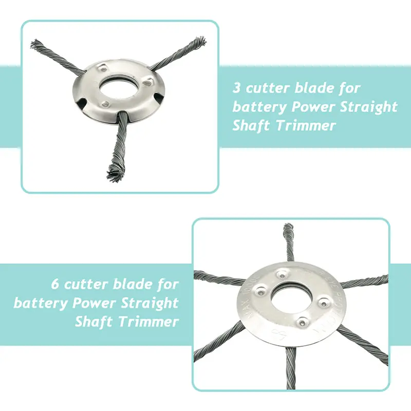 6/8/9inch Steel Wire Wheel Head Grass Trimmer Head Universal Weed Brush Fit Straight Shaft Brushcutter Removal Moss Rust 6/8/9inch Steel Wire Wheel Head Grass Trimmer Head Universal Weed Brush Fit Straight Shaft Brushcutter Removal Moss Rust