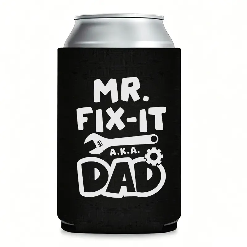 "Mr. Fix-It A.K.A. Dad" Insulated Can Cooler Koozie | Thermocooler for 12 oz Cans | Funny Father's Day Gift for Handyman Dads, BBQ Party Favors, White Elephant & Birthday Surprises, Drinkware