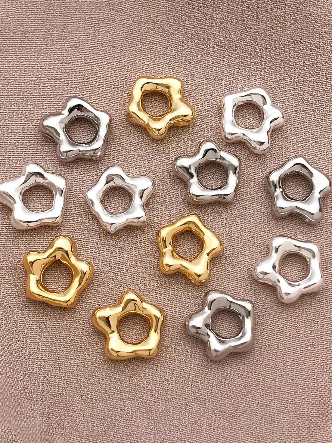 10pcs golden / thick silver / platinum strong color-preserving plumeria bead spacer ring, suitable for DIY necklace bracelet jewelry accessories