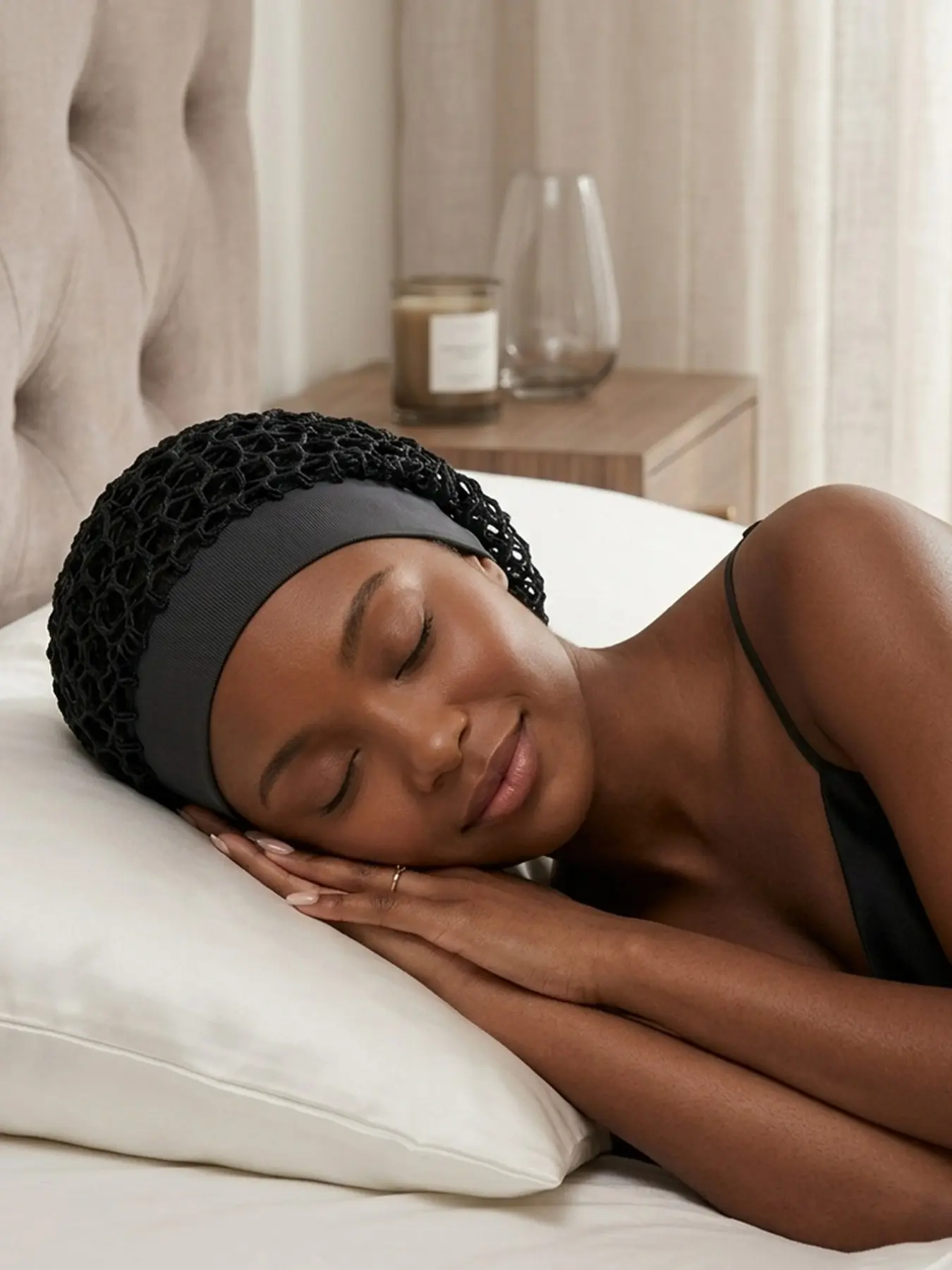Handmade Knitted Hair Net, Breathable Sleep Cap, Elastic Long Hair Hat, Women's Daily Use, Comfort Nightcap, Stylish Headwear