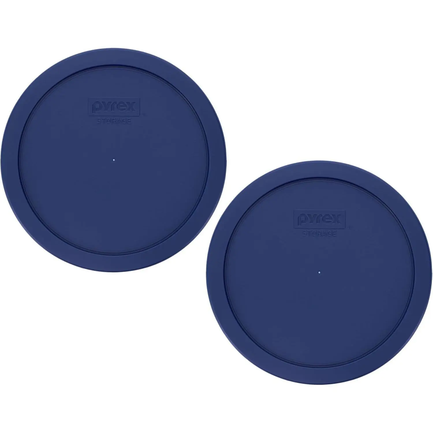 Pyrex 7402-PC Blue Food Storage Replacement Lid (This Lid Fits the Pyrex 7402 6-Cup SCULPTED MIXING BOWL 7203 7-Cup Glass Bowl) (2-Pack) - Made in USA
