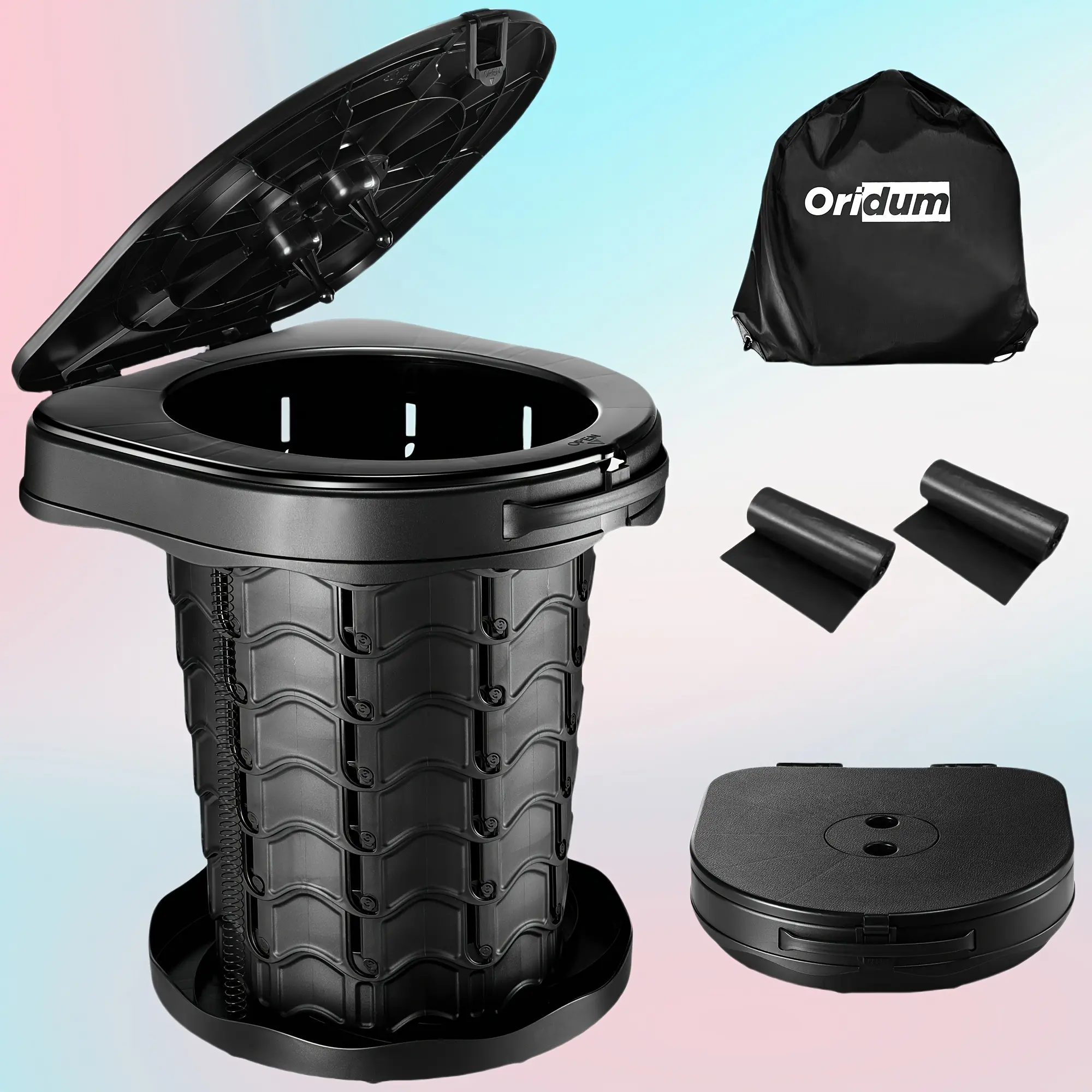 [Portable Outdoor Camping] 2026 Premium Adjustable Camping Toilet-Retractable And Portable Design for All Ages, Perfect for Outdoor Adventures And Road Trips