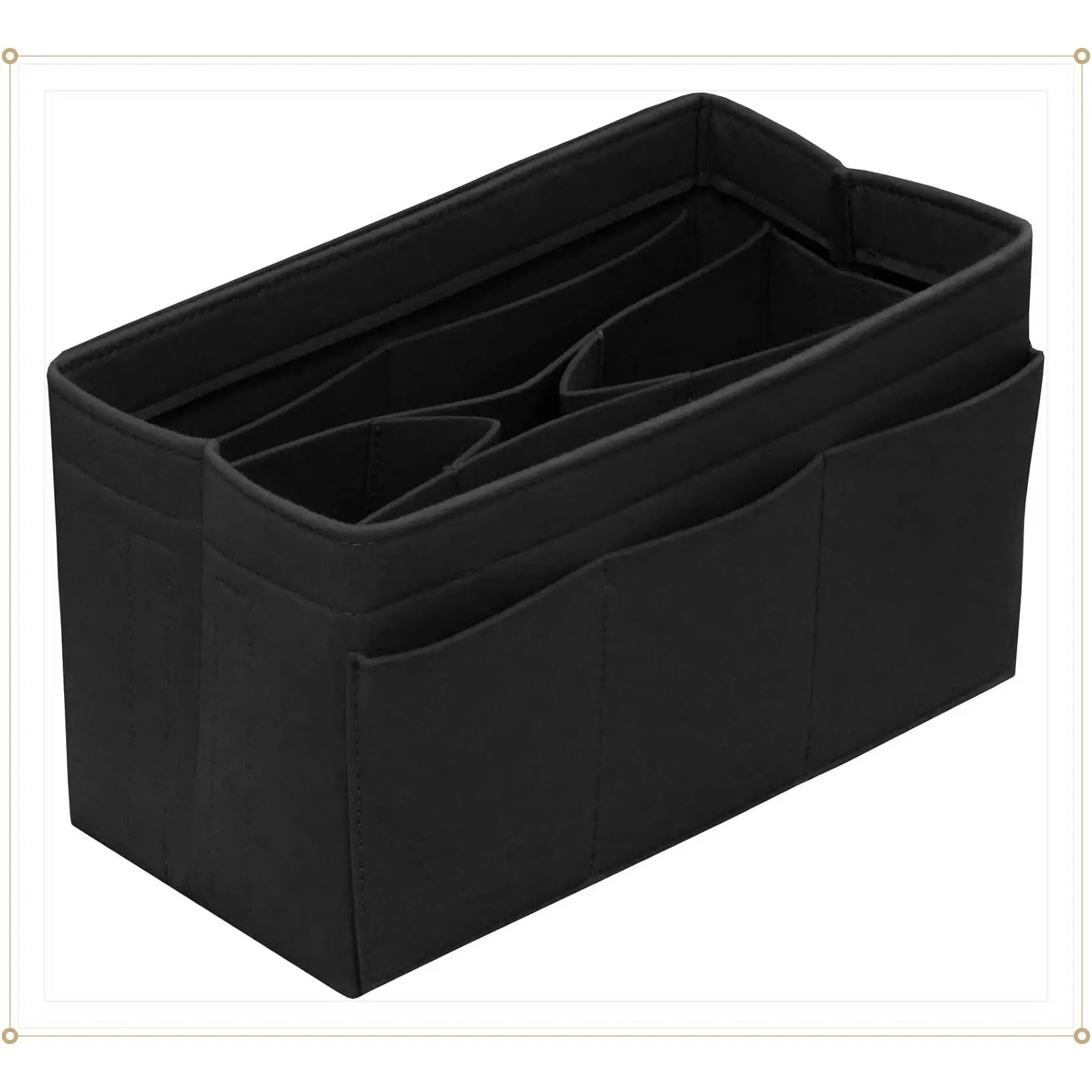 Felt Purse Organizer Insert with 14 Pockets - Handbag Tote Bag In Bag Organizer, Black X-LargeGift